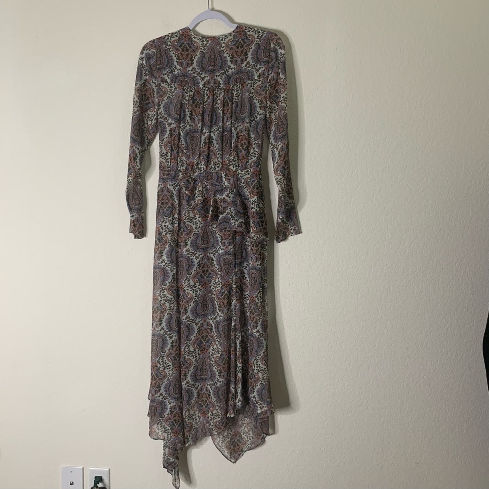 Veronica Beard Womens Sazan Long sleeve paisley midi dress 2 - Picture 8 of 9